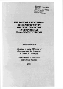 Environmental management accounting thesis