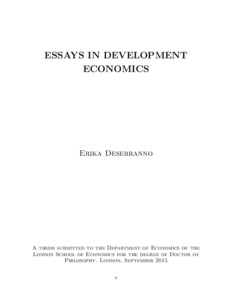 master thesis in development economics
